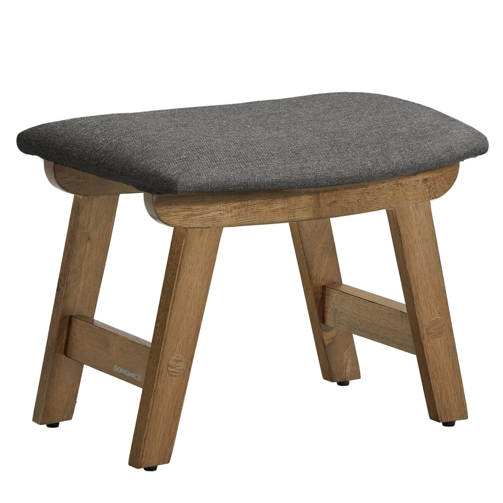 Padded Foot Stool Ottoman - Gray + Brown