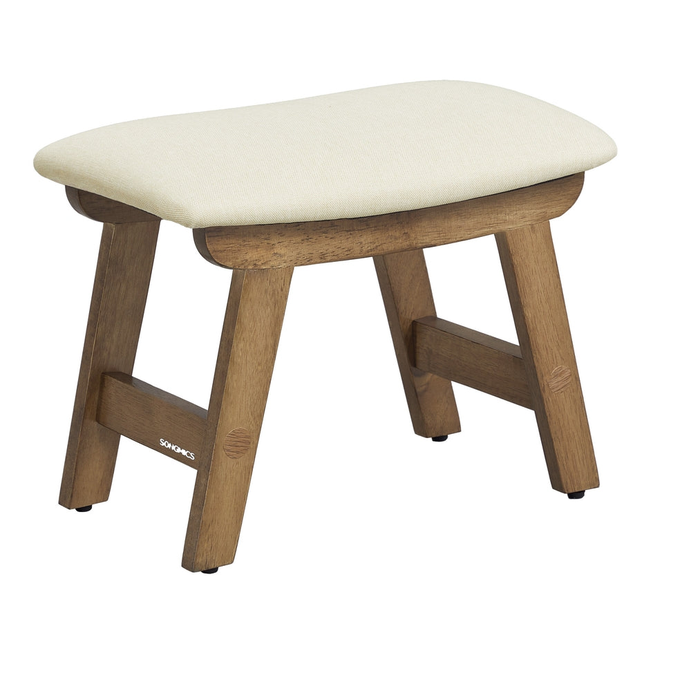 Padded Foot Stool Ottoman - Sand + Brown