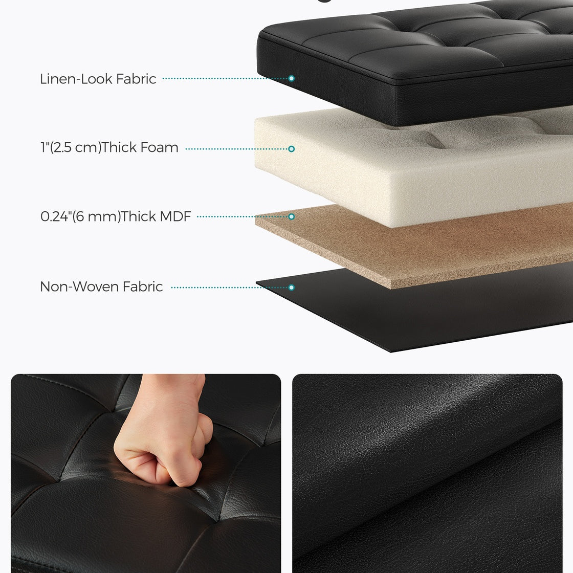 Set Of 2 Folding Storage Ottomans