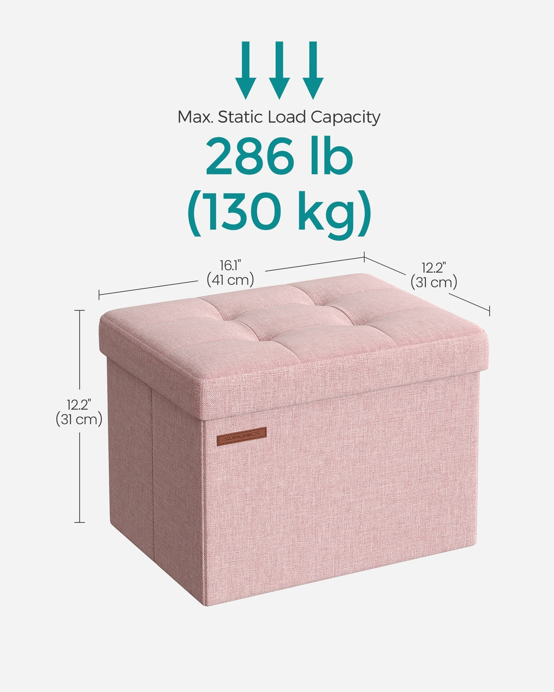 Small Folding Storage Ottoman
