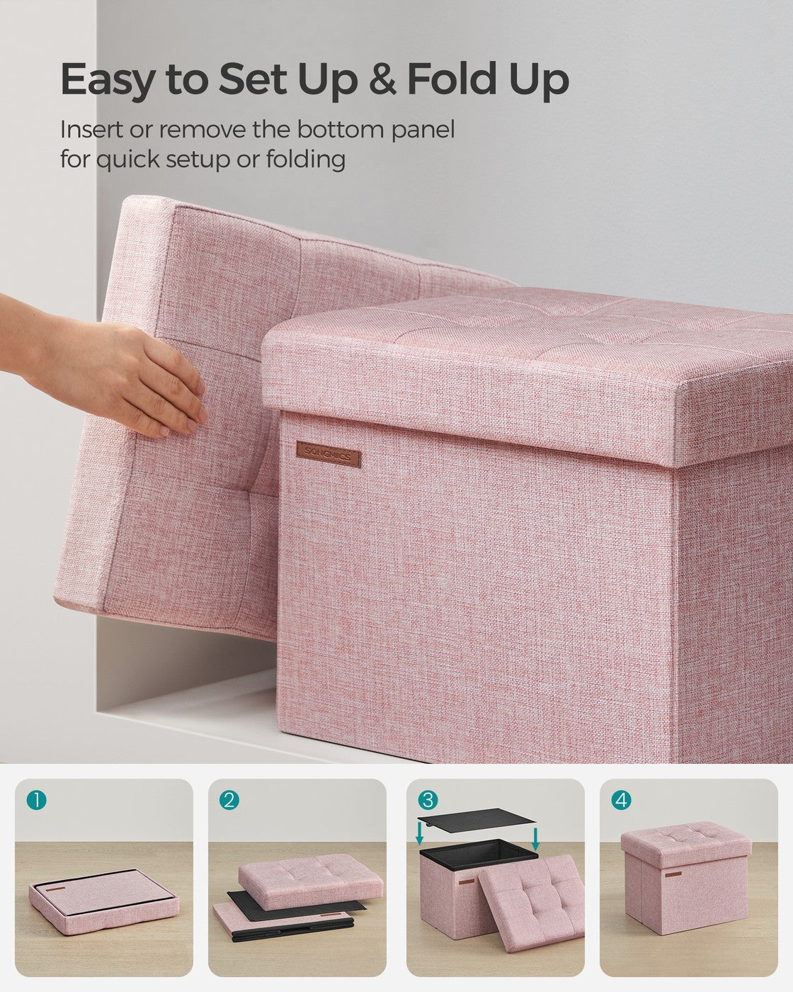 Small Folding Storage Ottoman