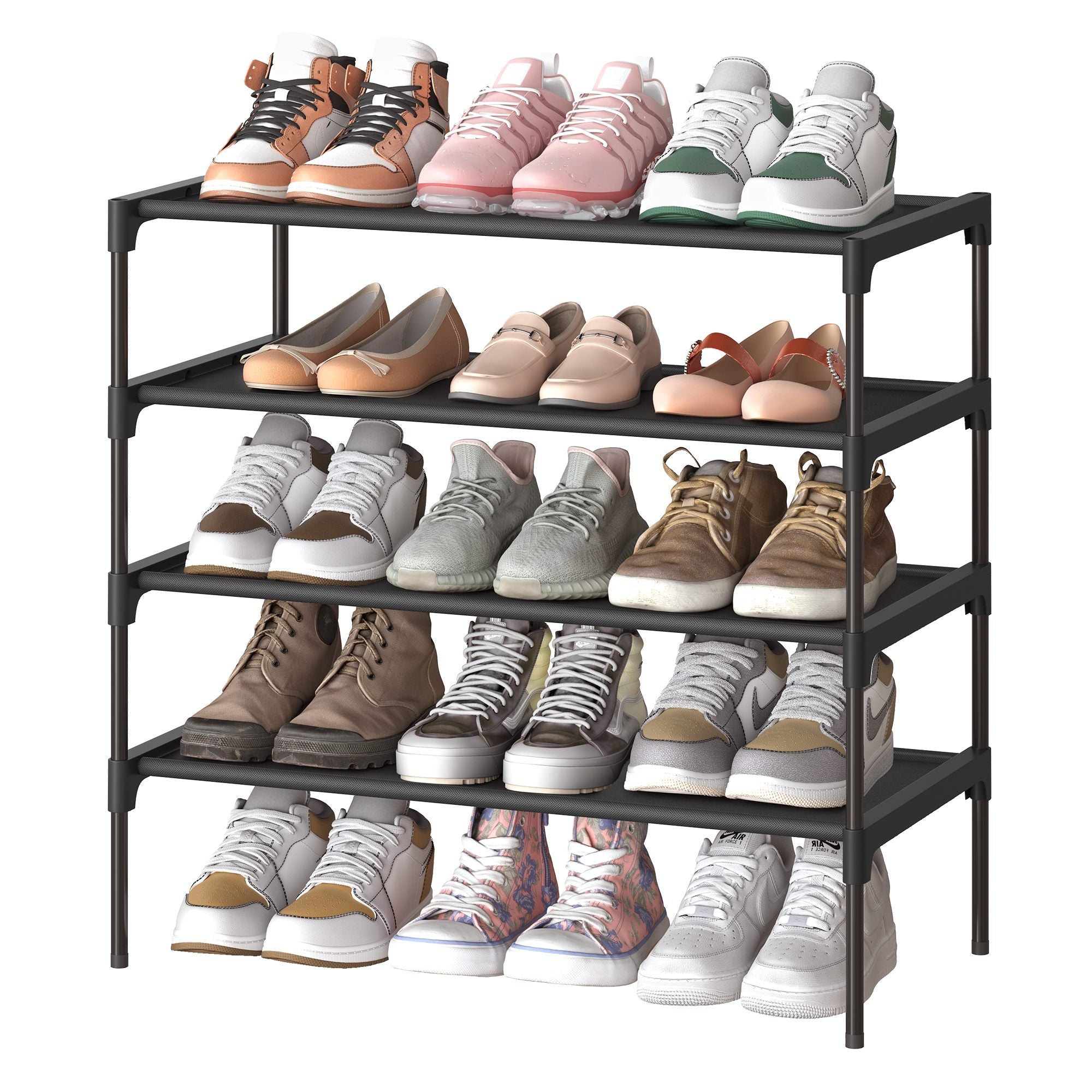 Hoe Rack - Shoe Storage Organizer - Space-Saving - Ink Black - 11.6"D x 24.5"W x 27.7"H