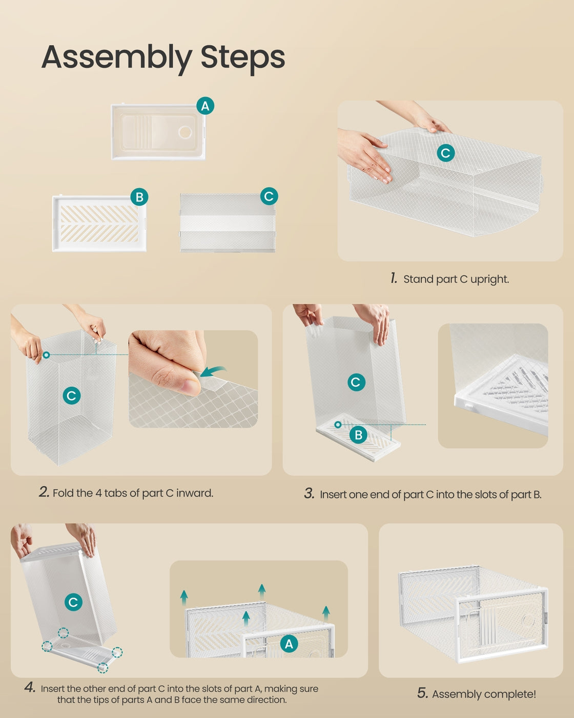Foldable Clear Shoe Storage Boxes