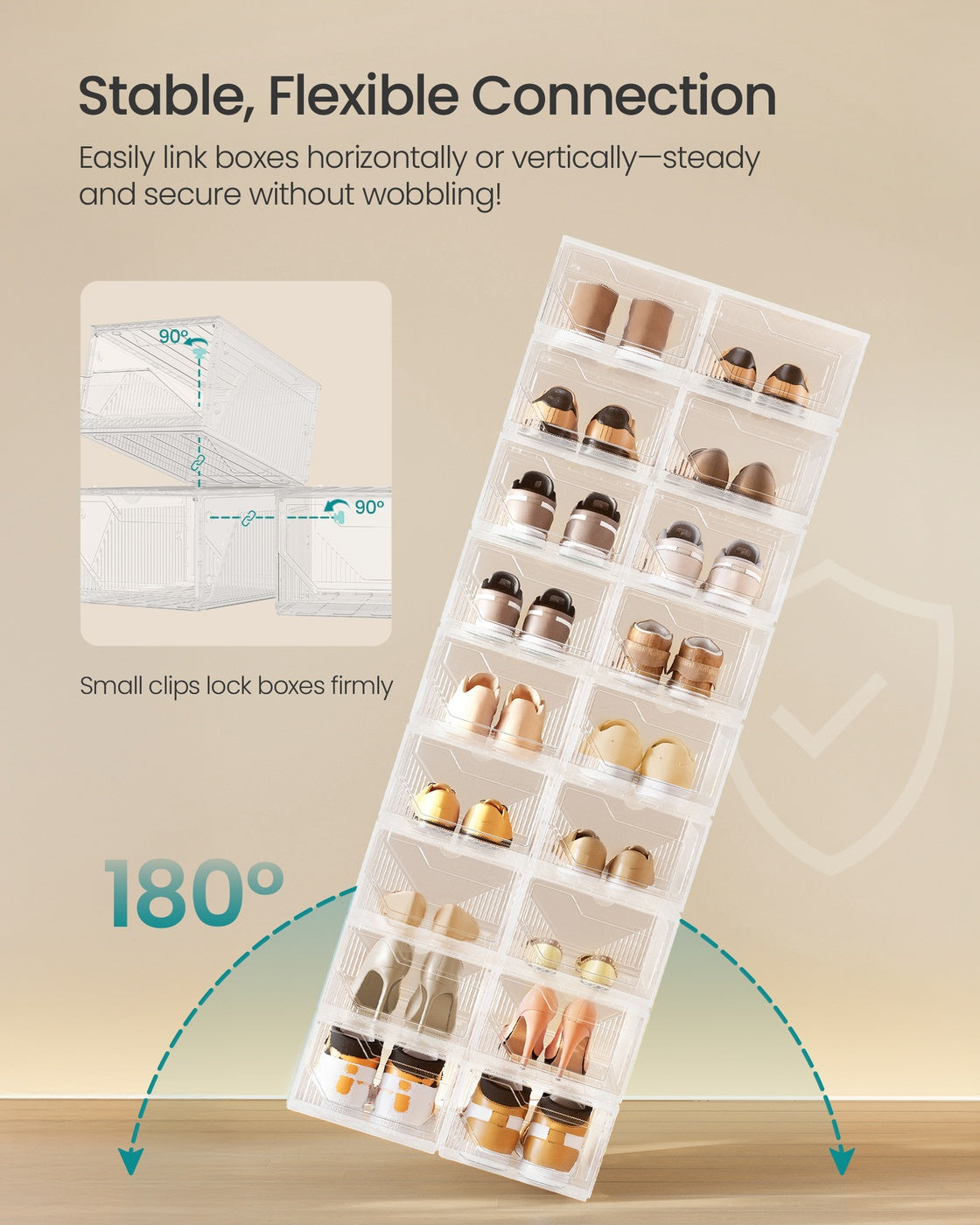 Stackable Plastic Shoe Storage Boxes