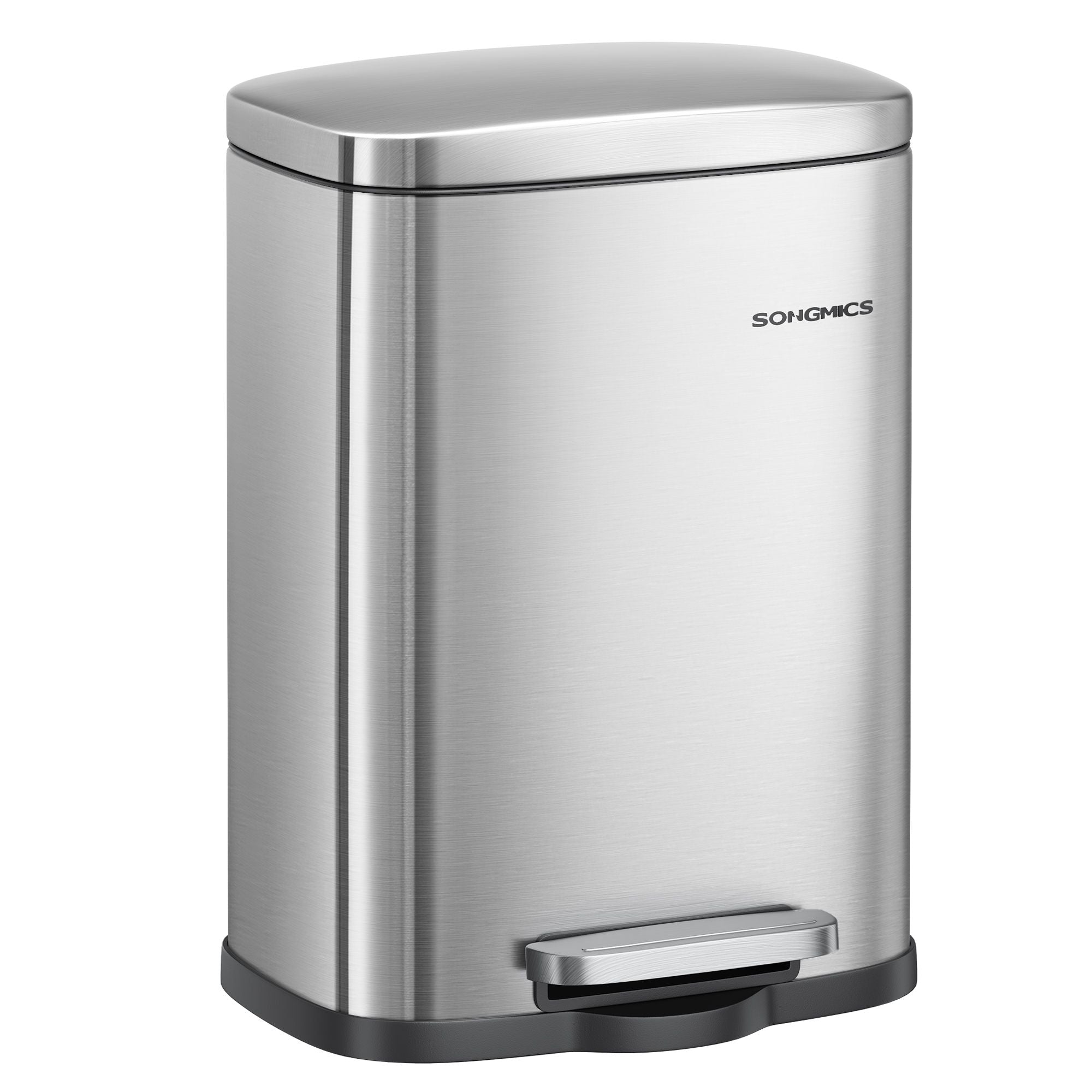 Small Bathroom Trash Can - Silver