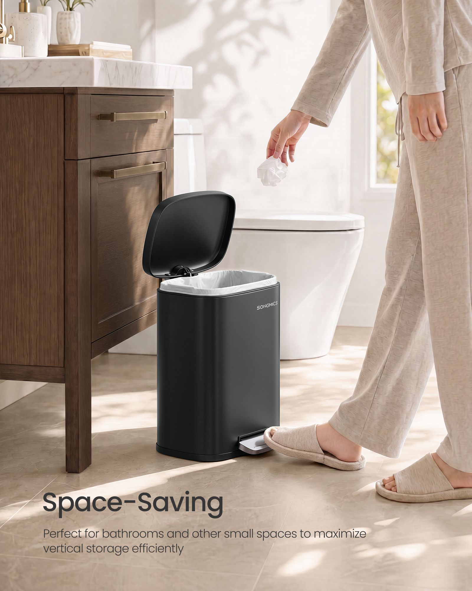 Stainless Steel Trash Can - Smoky Black