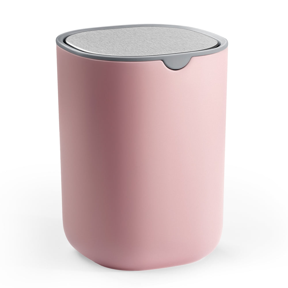 Mini Desk Trash Can with Lid - Pink