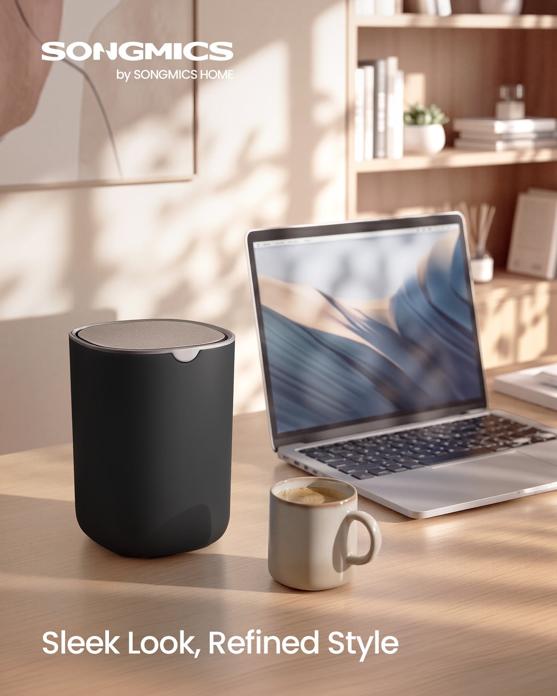 Mini Desk Trash Can with Lid - Ink Black