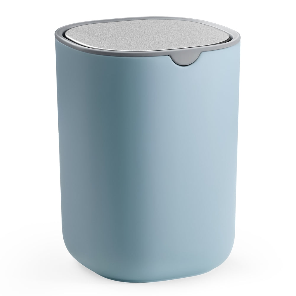 Mini Desk Trash Can with Lid - Blue