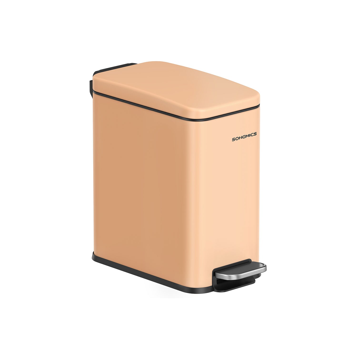 1.3 Gallon Small Trash Bin with Lid - Peach Fuzz - 11.8”L x 5.6”W x 11.4”H
