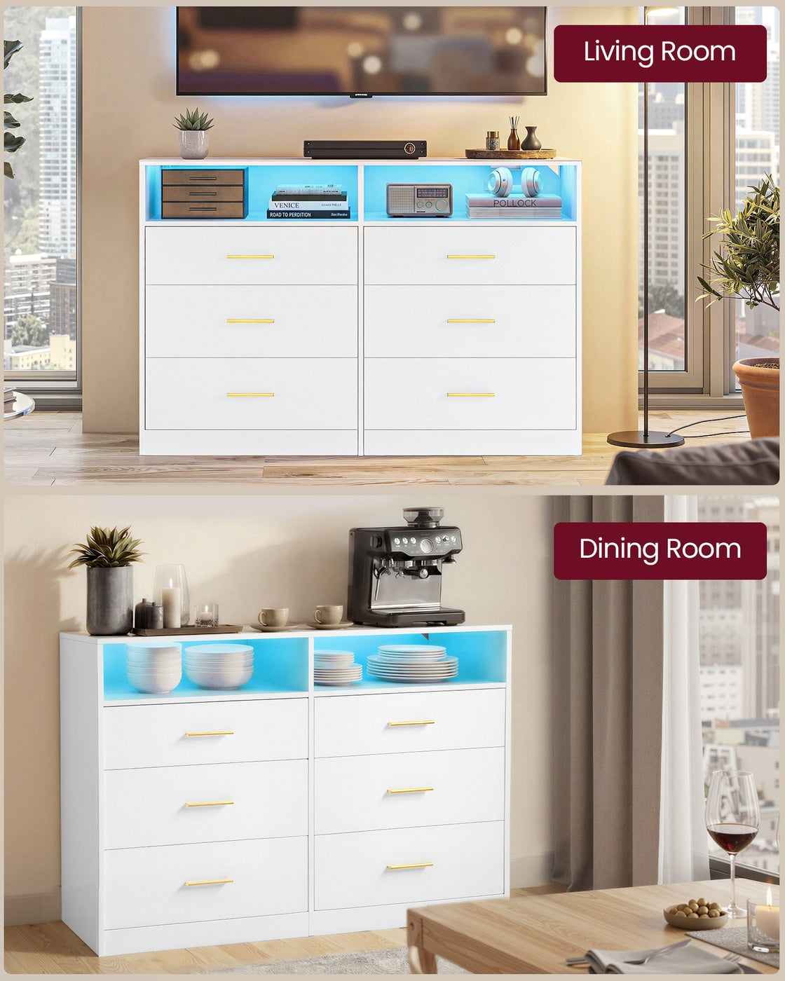 Wide 6-Drawer Dresser