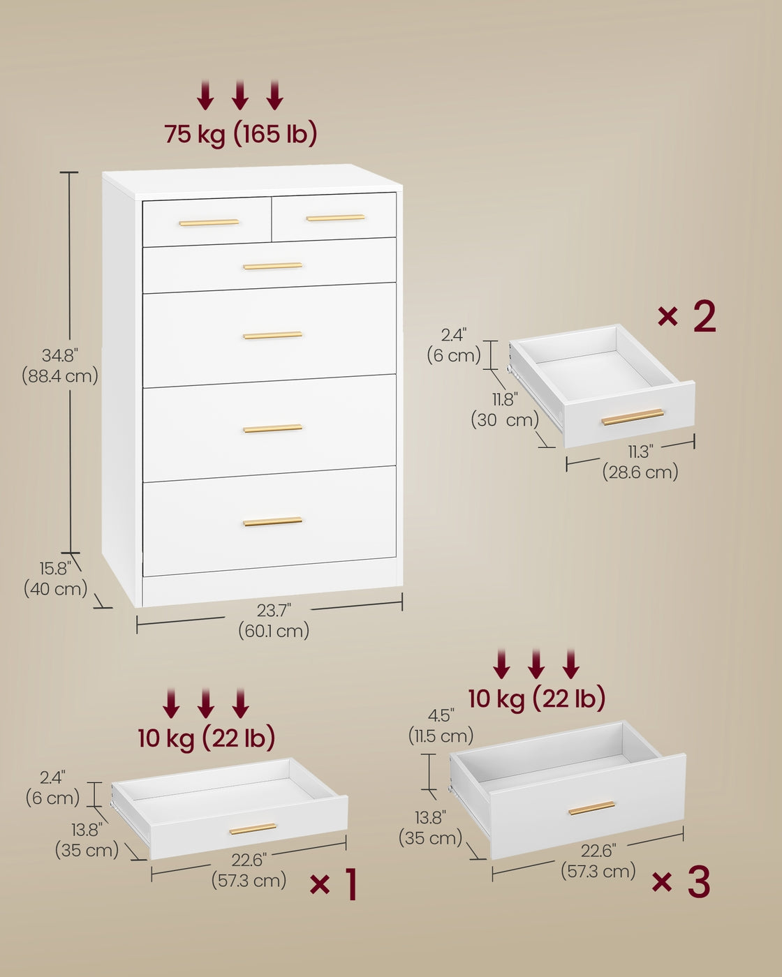 Tall Narrow Dresser With 6 Drawers