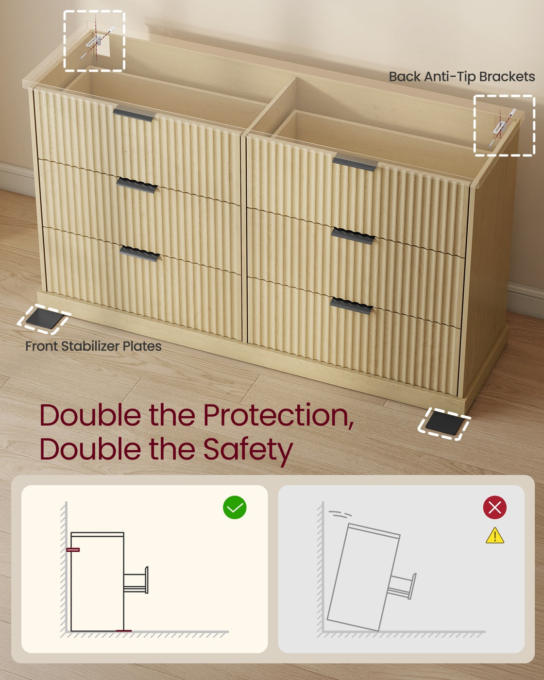 6-Drawer Double Dresser