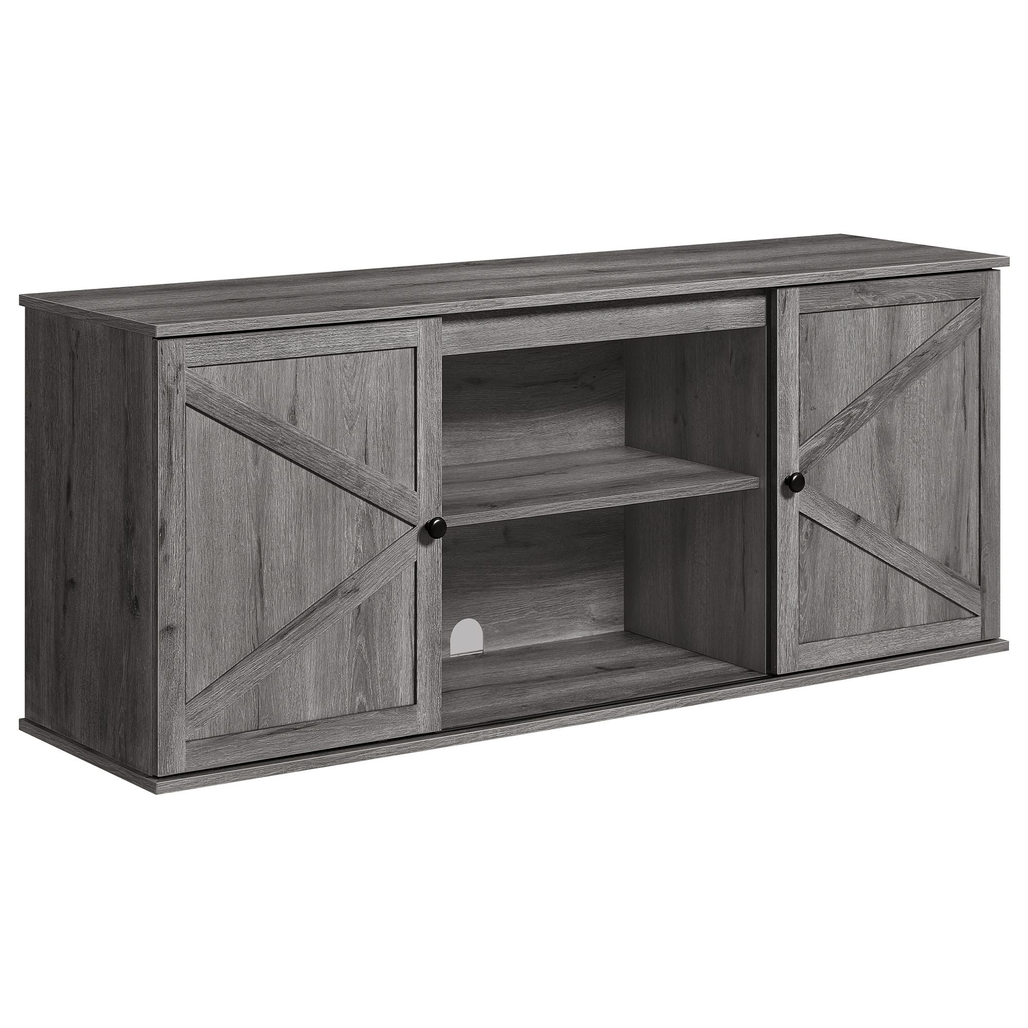 Farmhouse TV Stand for TVs Up to 65 Inches - Grey