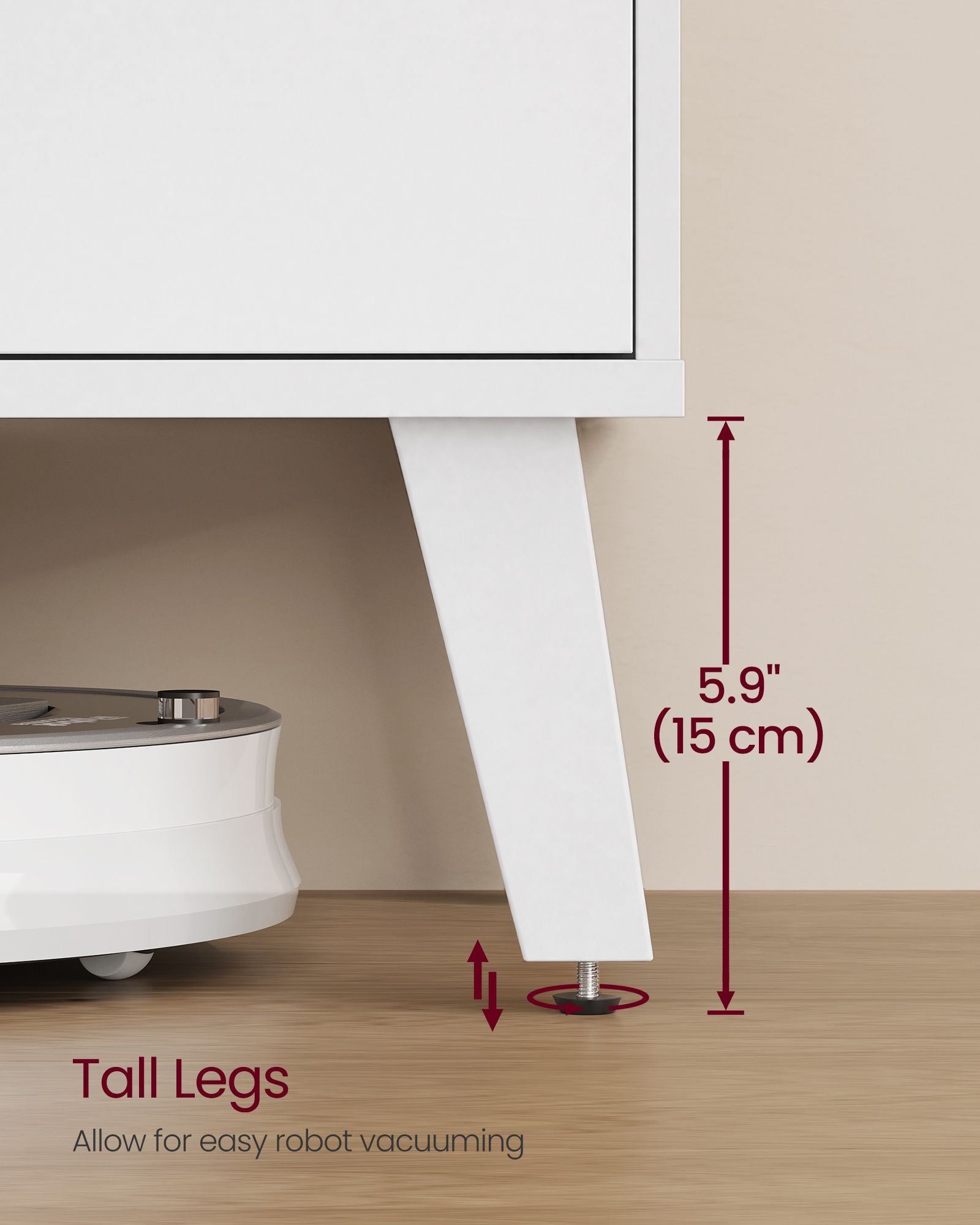Stand for 65-Inch TVs - Entertainment Center with Adjustable Shelf - 58-Inch Long Media Console Table - Transitional Style - for Living Room - Bedroom - White ULTV556W101S