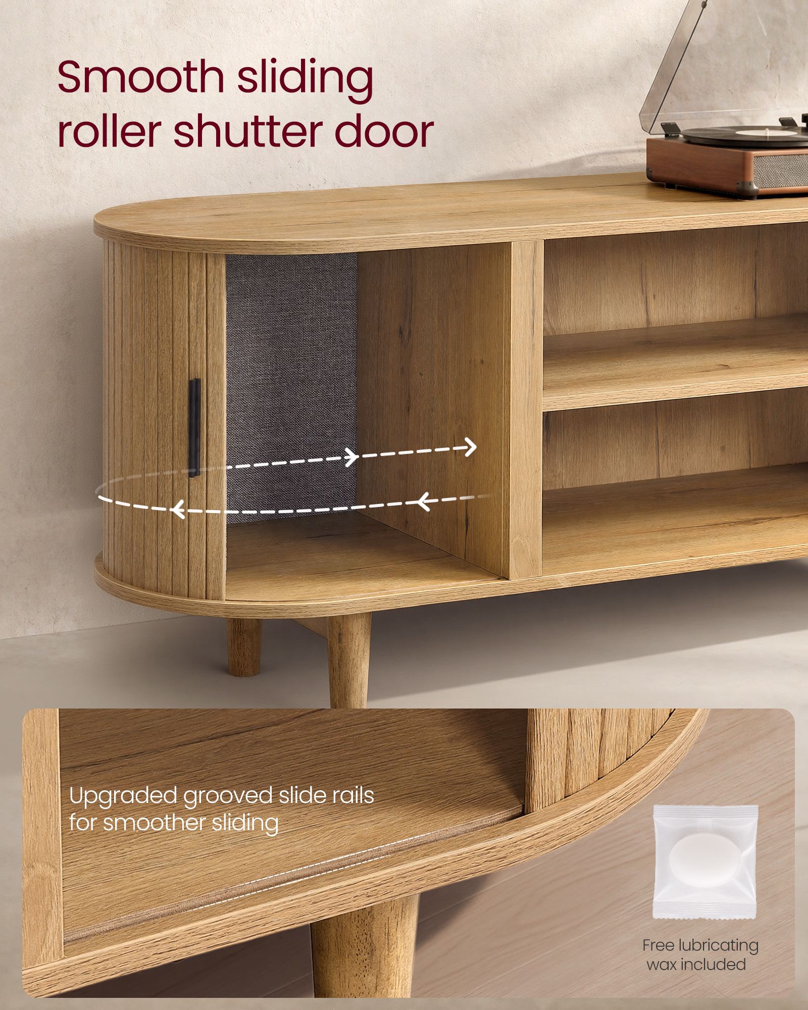 TV Stand for 65-Inch TVs - Sand Brown