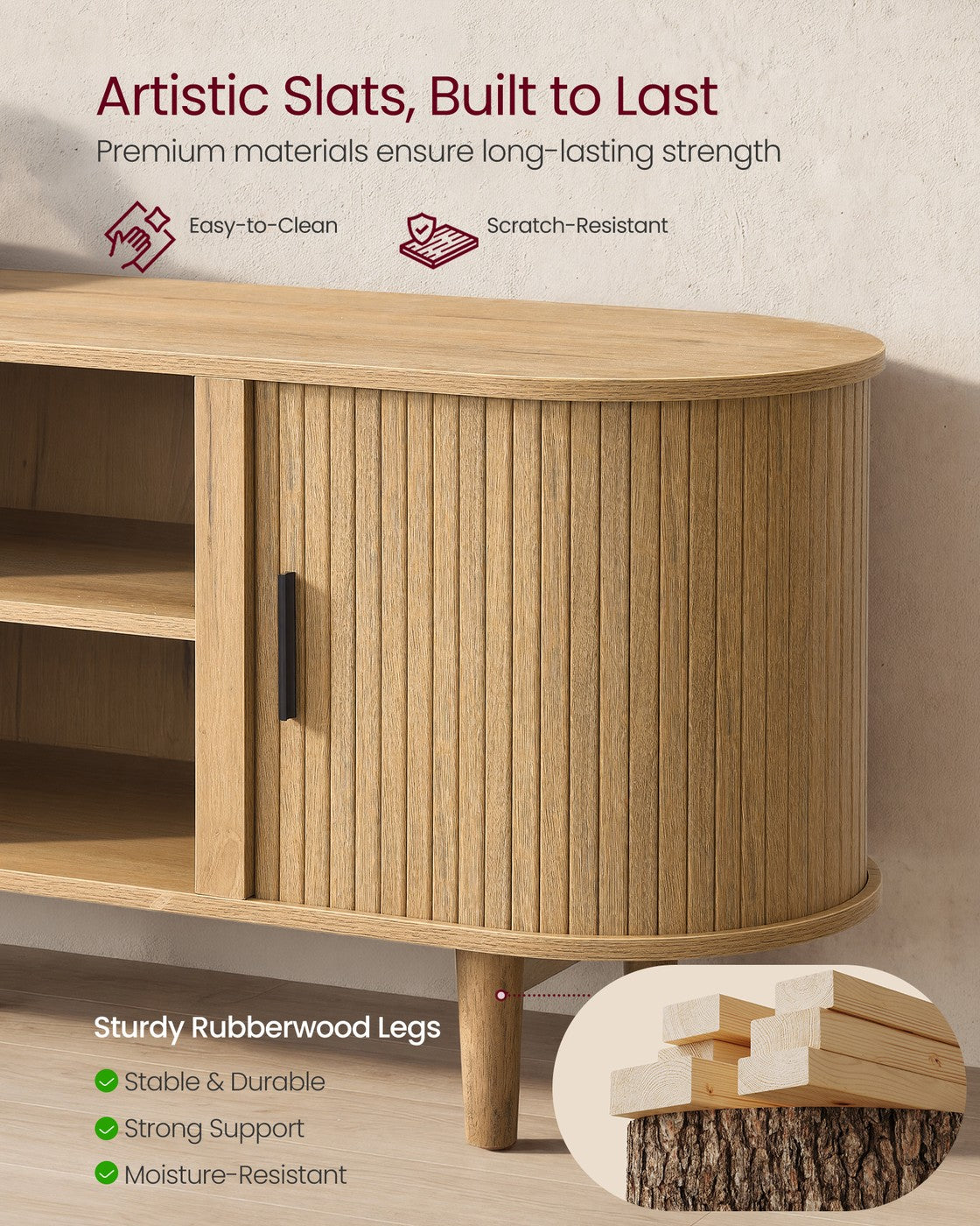 TV Stand for 80-Inch TVs - Sand Brown