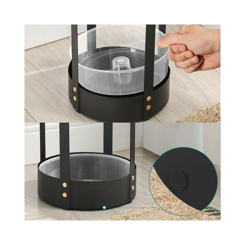 Steel Umbrella Stand with Round Holder and Detachable Drip Tray