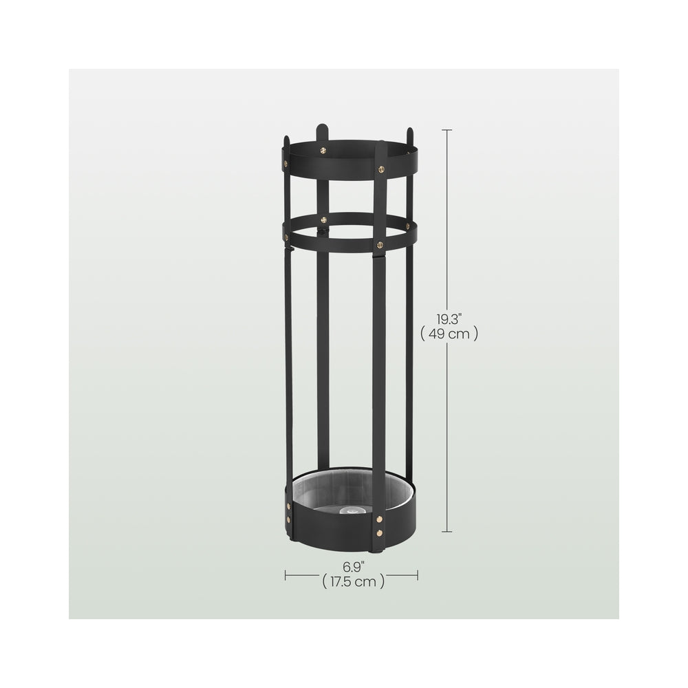 Steel Umbrella Stand with Round Holder and Detachable Drip Tray