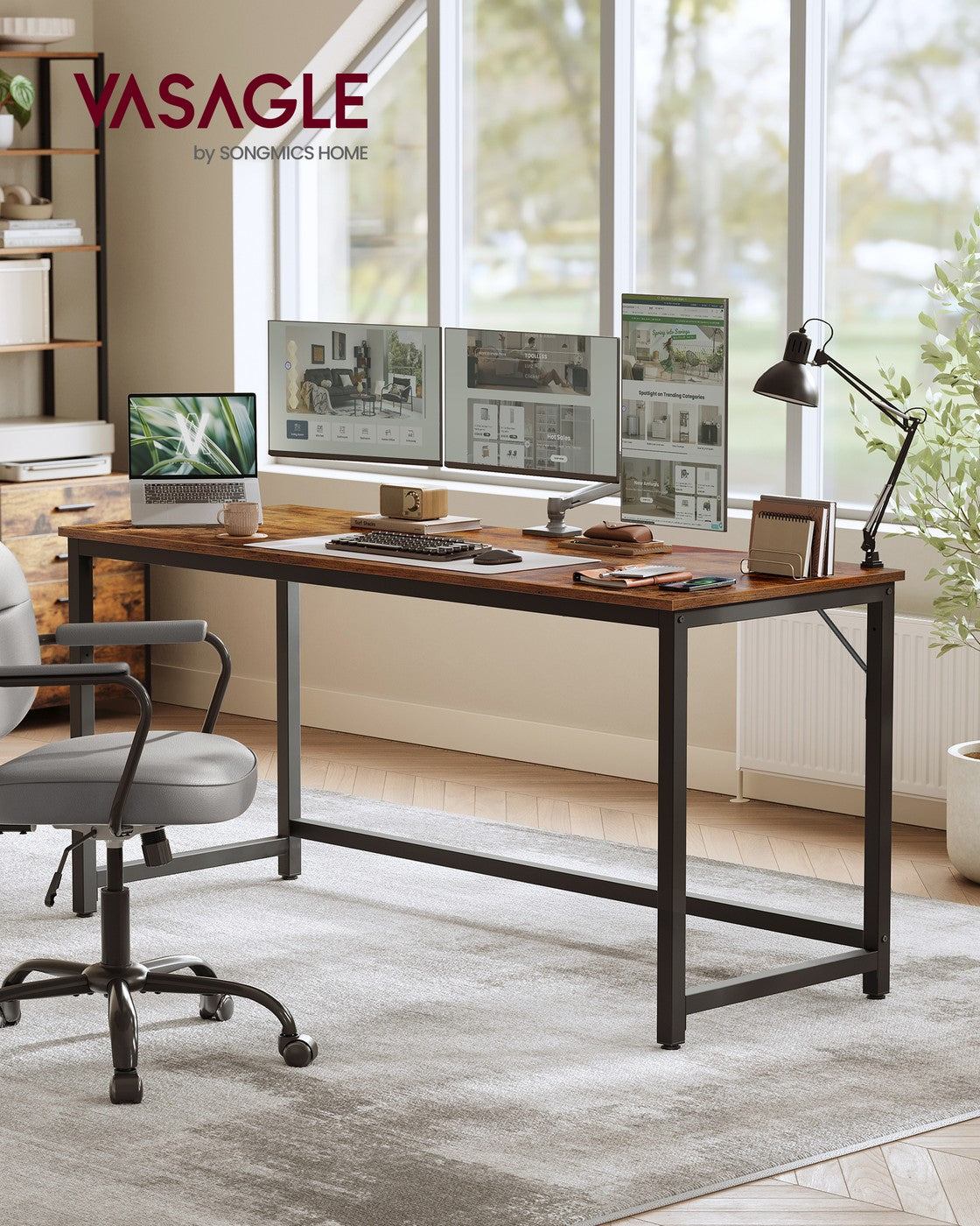 Particleboard Gaming Table with Steel Frame for Home Office