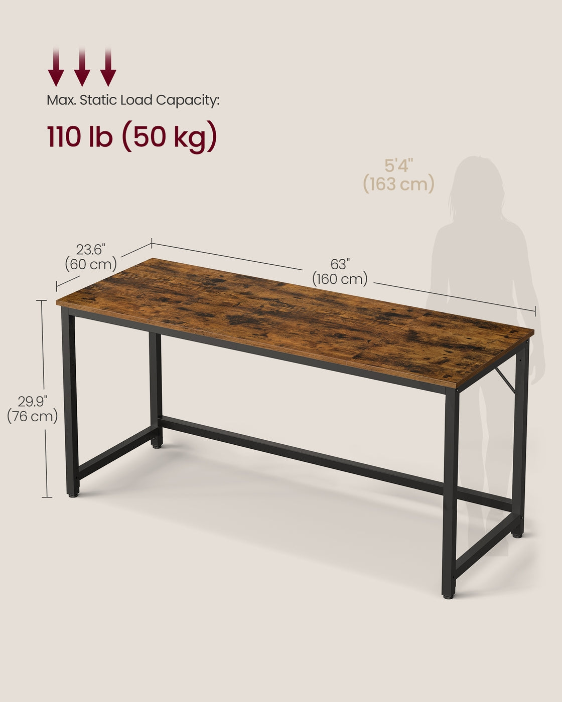Particleboard Gaming Table with Steel Frame for Home Office