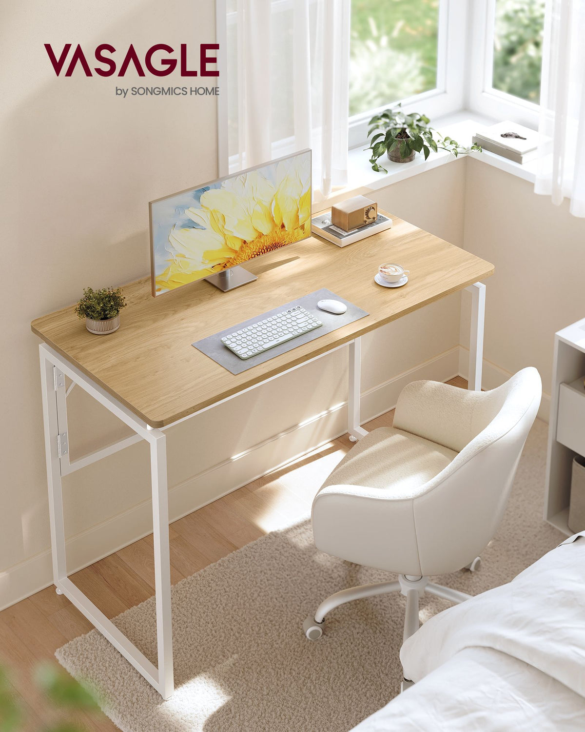 Foldable Computer Desk - One-Piece - Rounded Edges