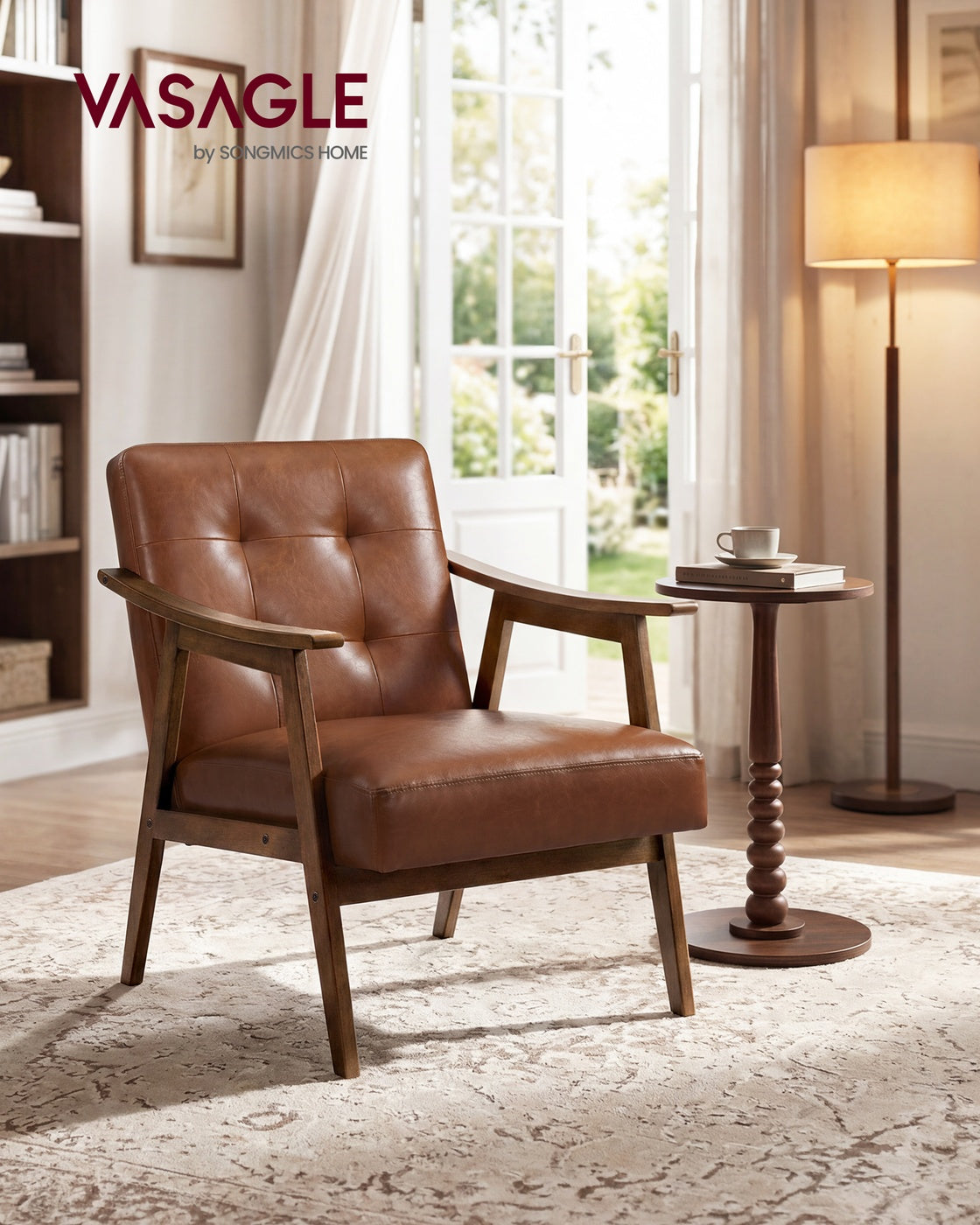 Leather-Look Accent Chair