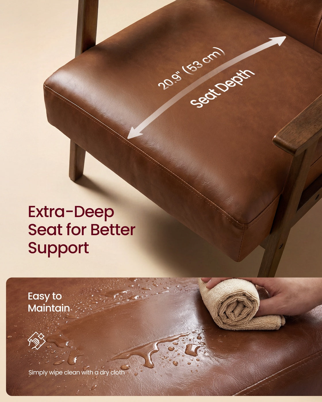 Leather-Look Accent Chair