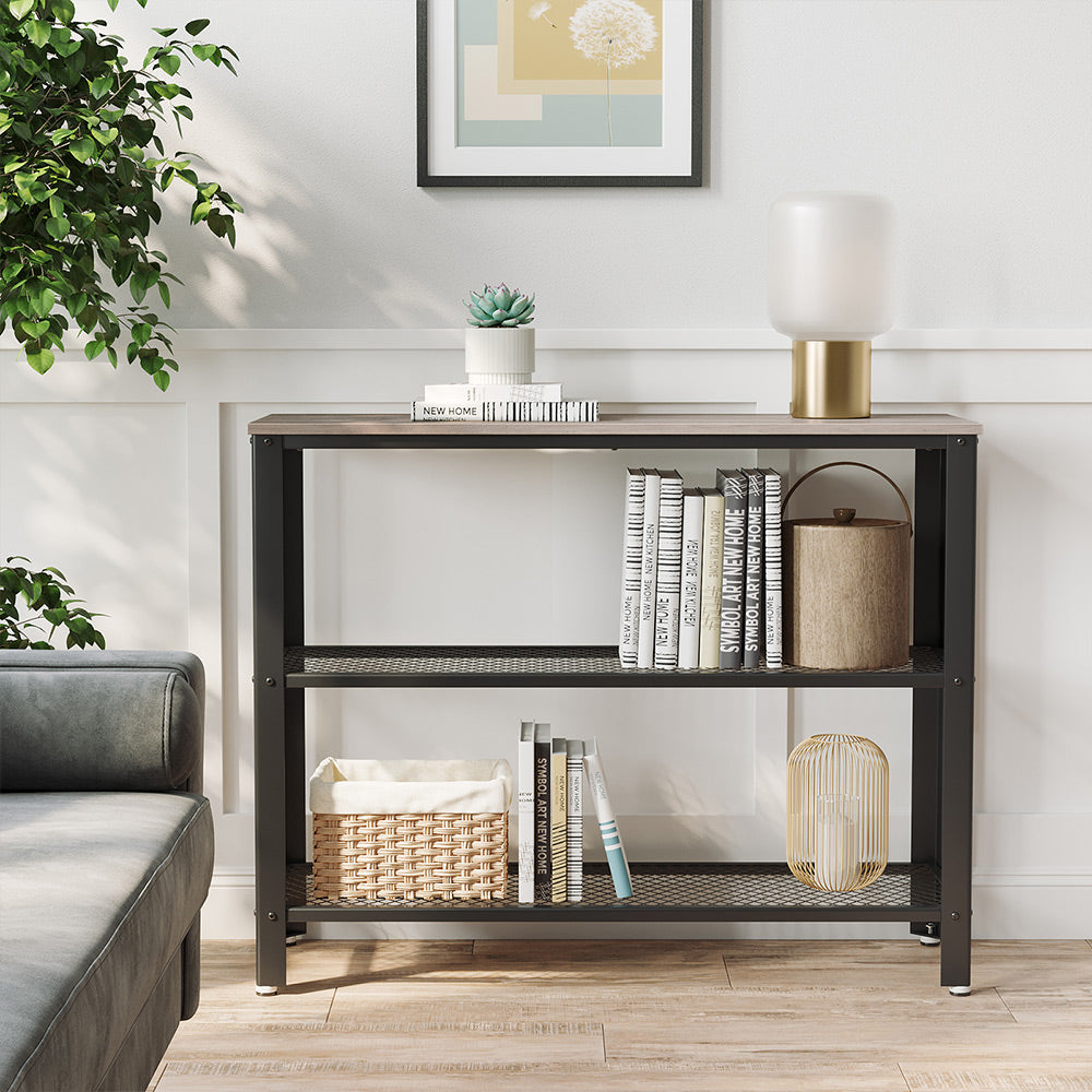 3 Tier Entryway Storage Shelf - Greige, Black