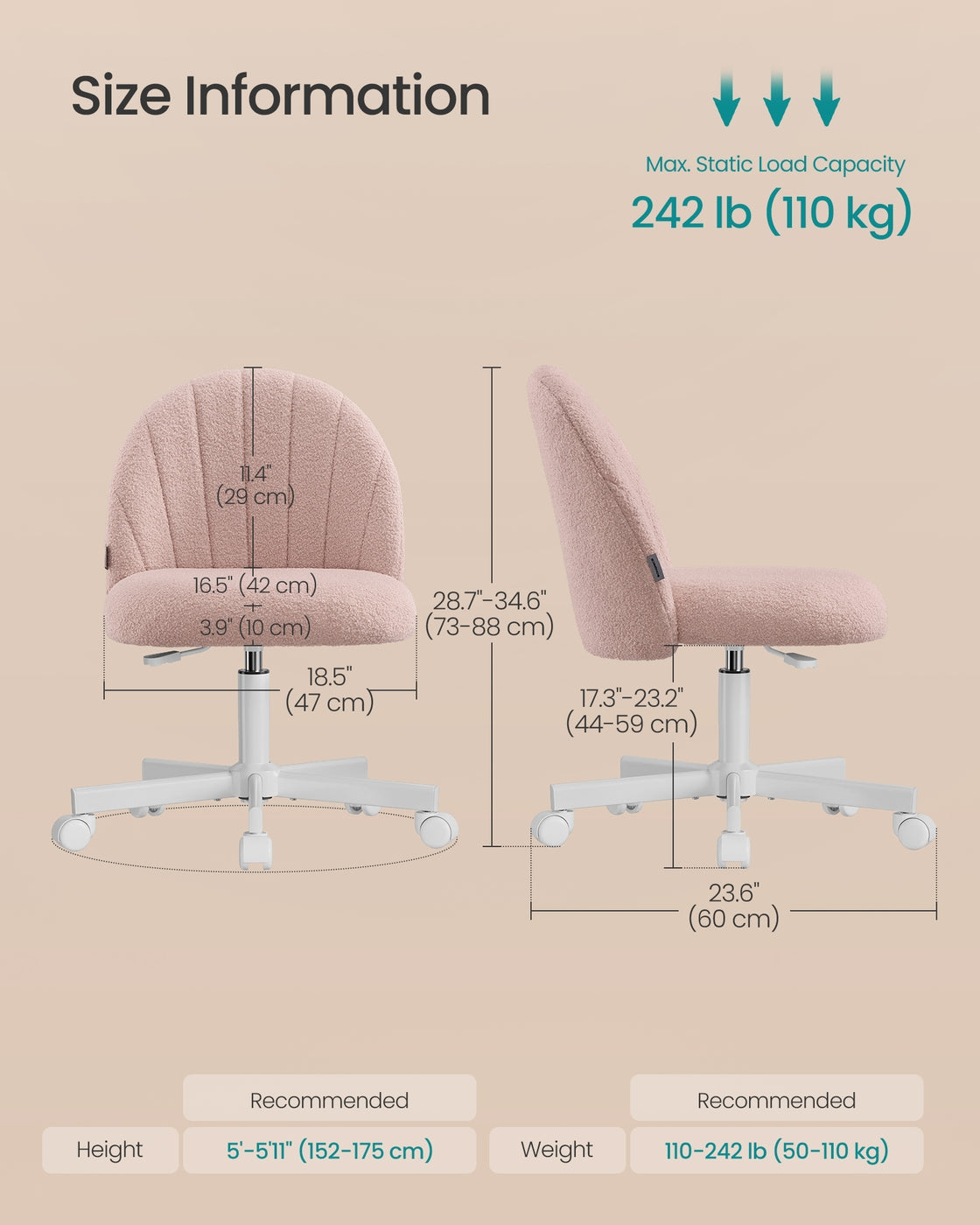 Office Chair - Jelly Pink