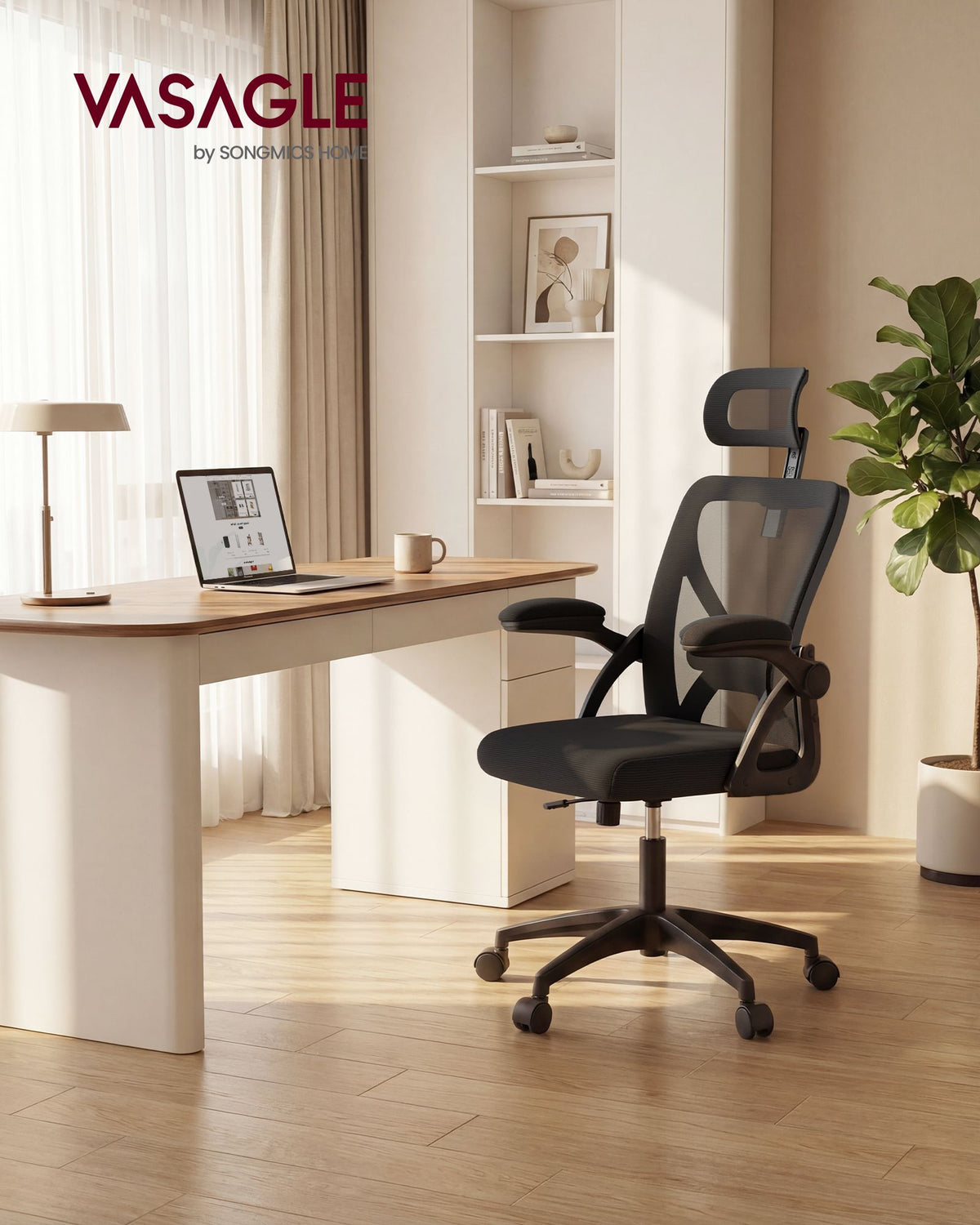 Ergonomic Mesh Office Chairs with Adjustable Lumbar Support and Headrest - Set of 2