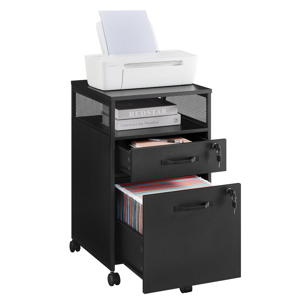 File Cabinet - 2 Drawers - 4A Letter Size - Black - Ink Black