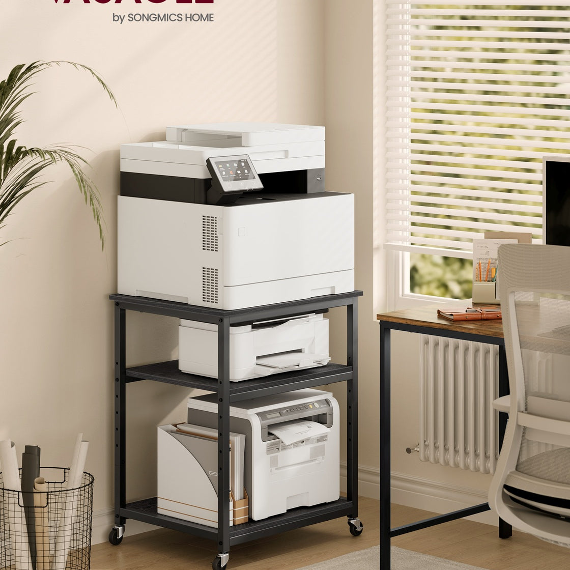 3-Tier Rolling Printer Stand