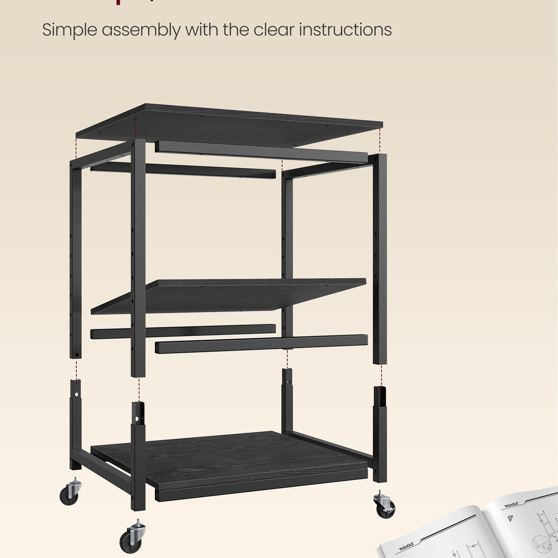 3-Tier Rolling Printer Stand