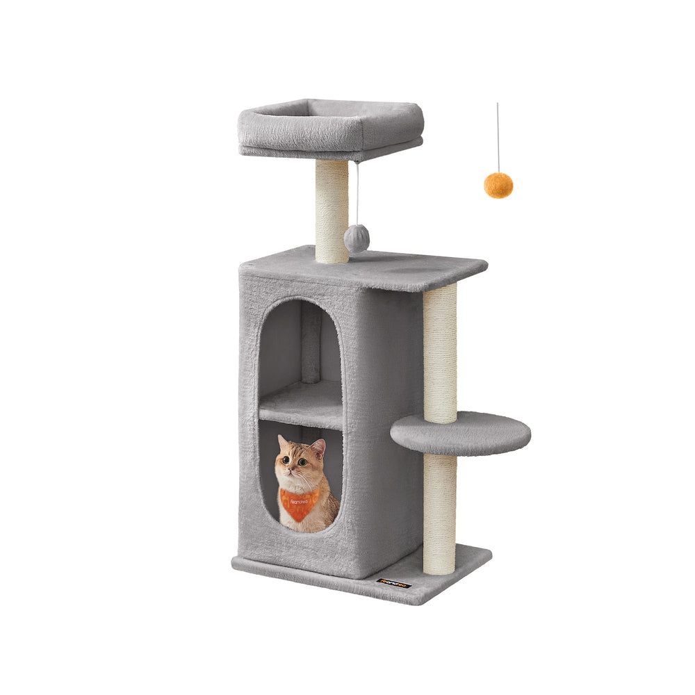 Small Cat Tree Tower - Light Gray