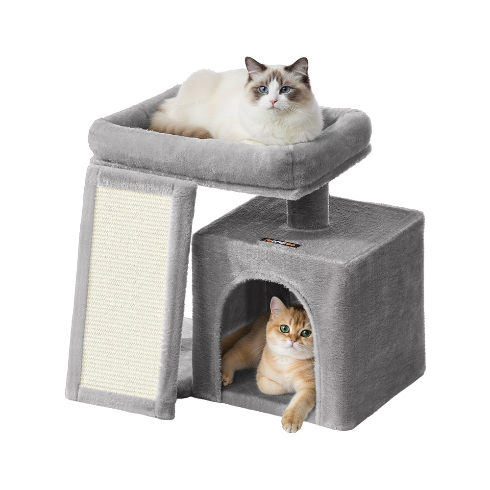 Cat Tree Condo with Ramp - 20.1 x 15.4 x 18.3 Inches - Dove Gray - Dove Gray