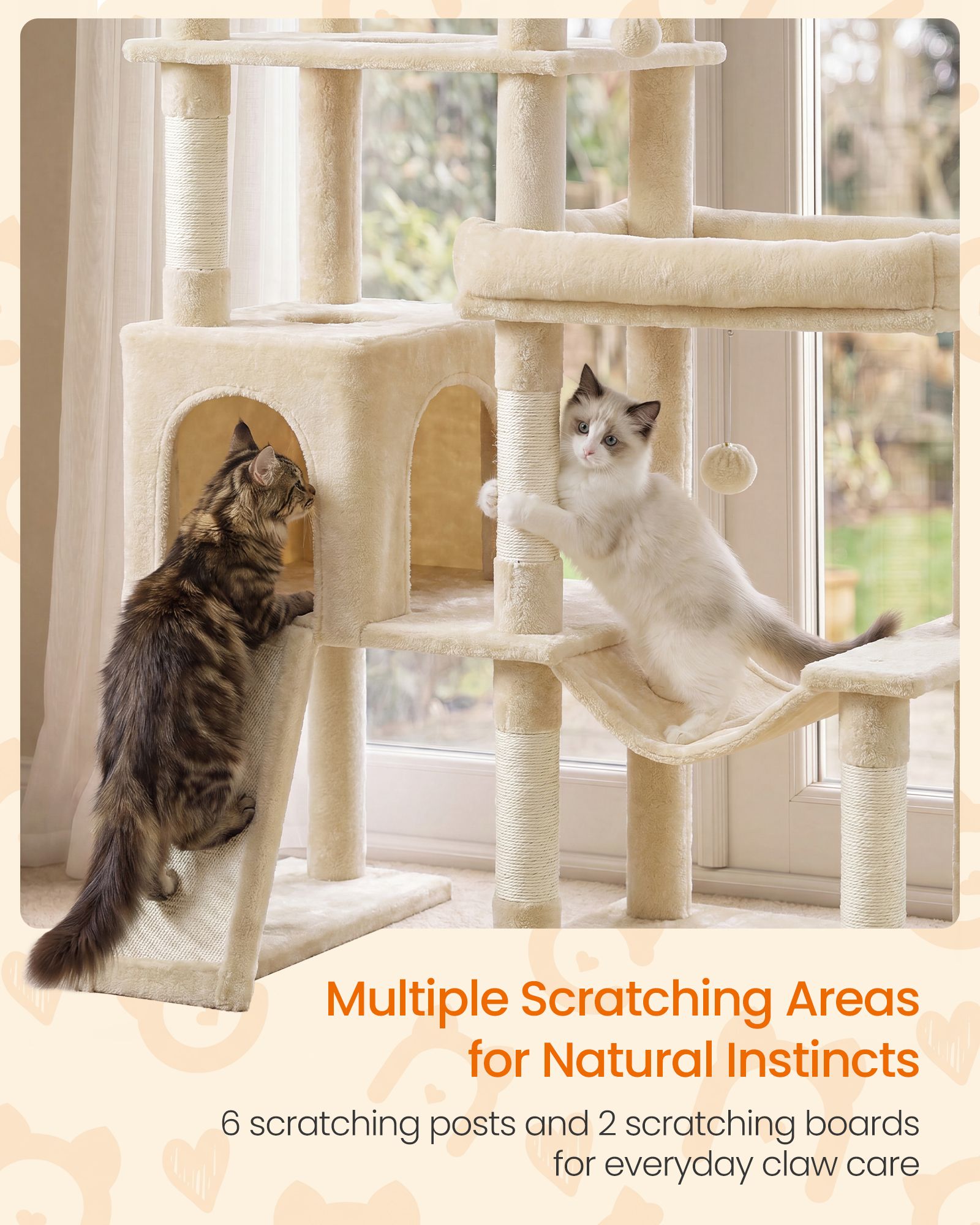 Multi-Level Cat Tree for Large Cats - Beige
