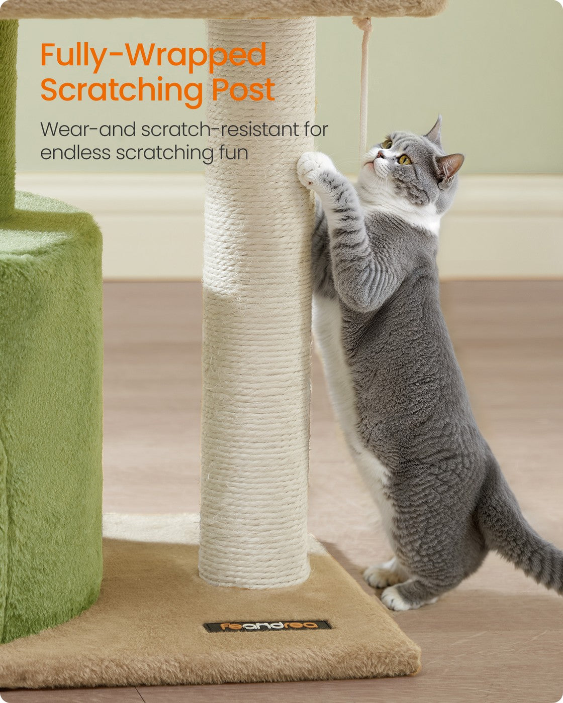 Small Cat Tower - Sisal Scratching Post - 18 Inch Compact Cat Tree