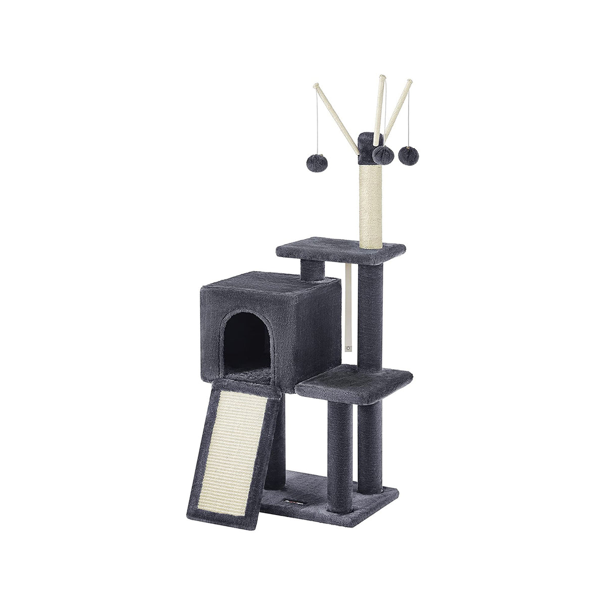 46.5-Inch Cat Tower for Indoor Cats - Smoky Gray