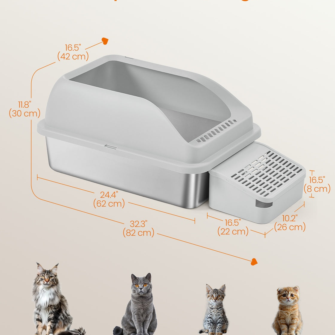 Stainless Steel Cat Litter Box