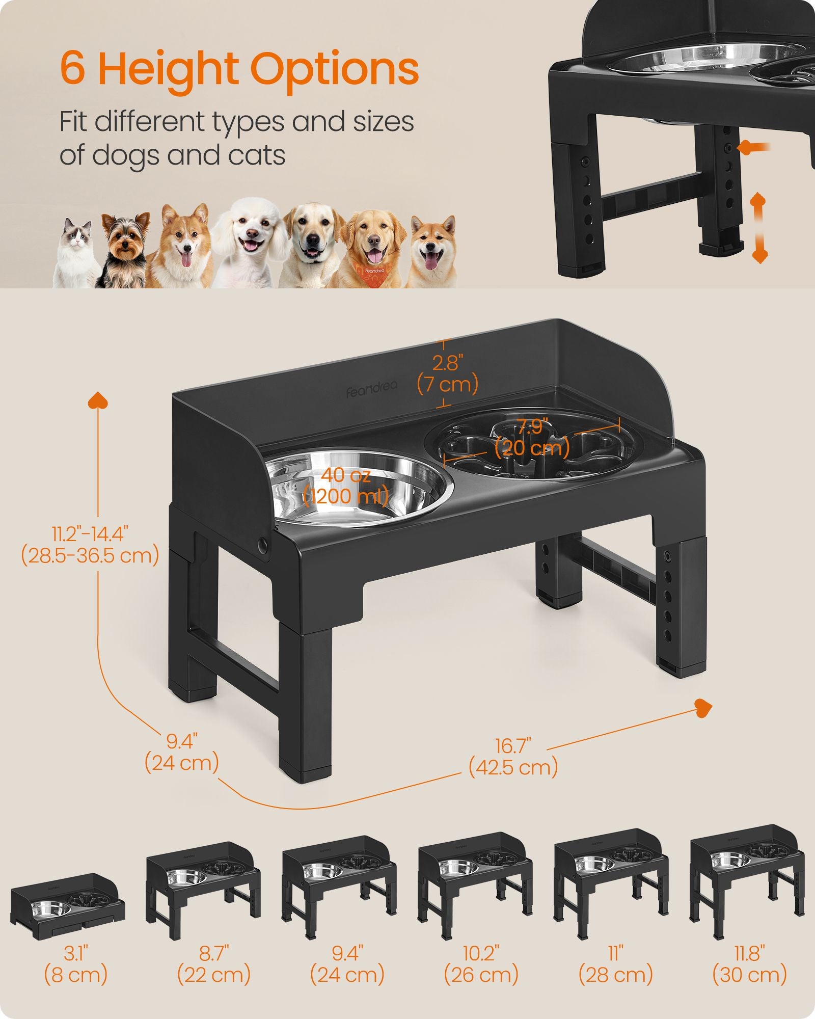 Dog Bowls Elevated - Ink Black