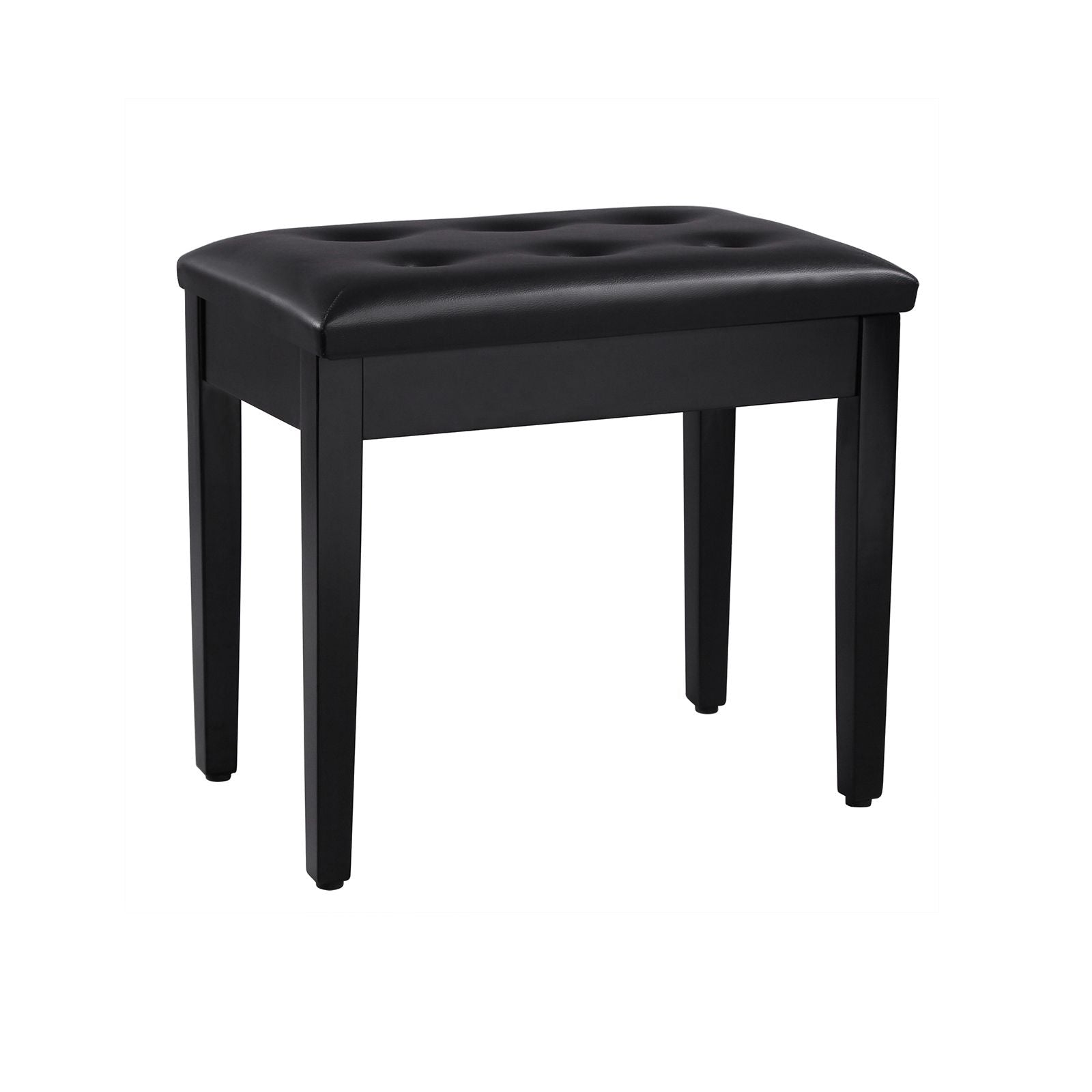 Piano Bench with Padded Cushion and Storage Compartment for Music Books - Black