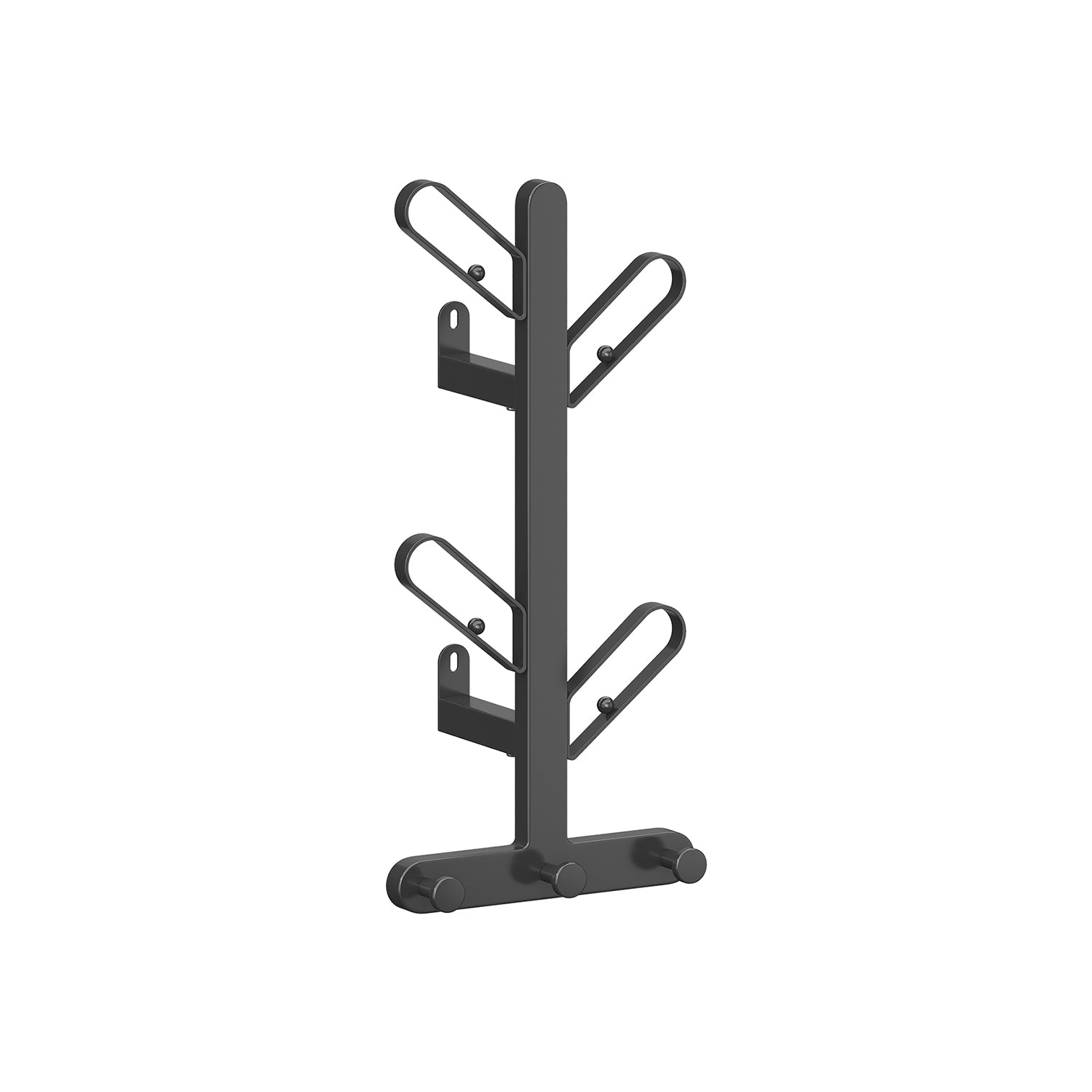 Wall-Mounted Coat Rack with 7 Hooks - Ball Tips - Ink Black