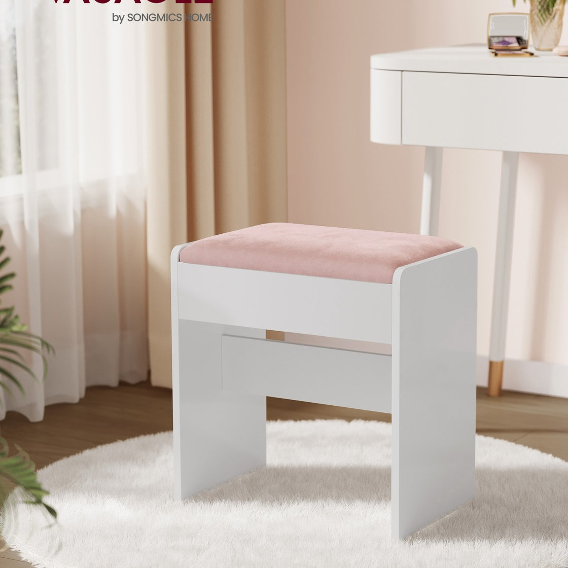 Velvet Vanity Stool With Storage