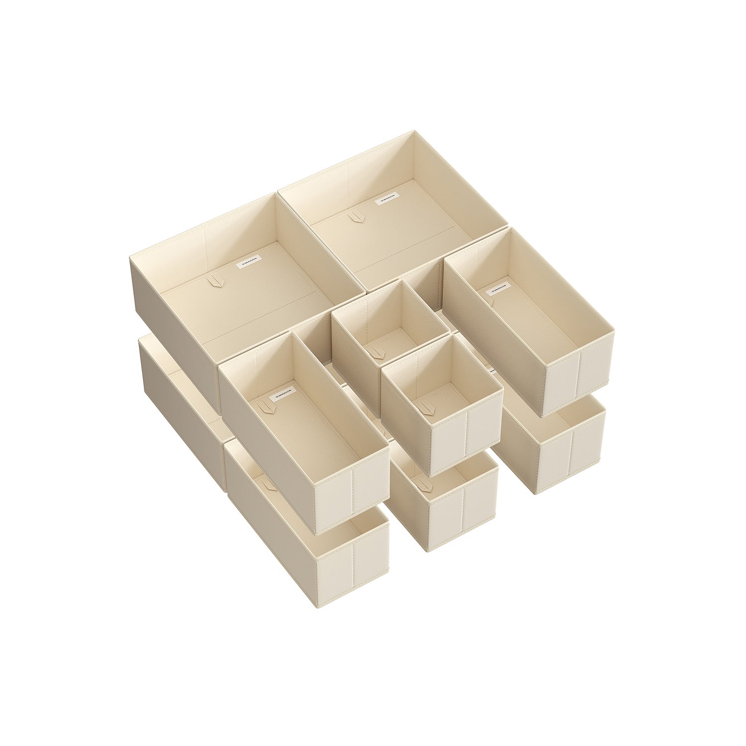 Drawer Divider Organizers - Set of 18 - Gray - Sand Beige
