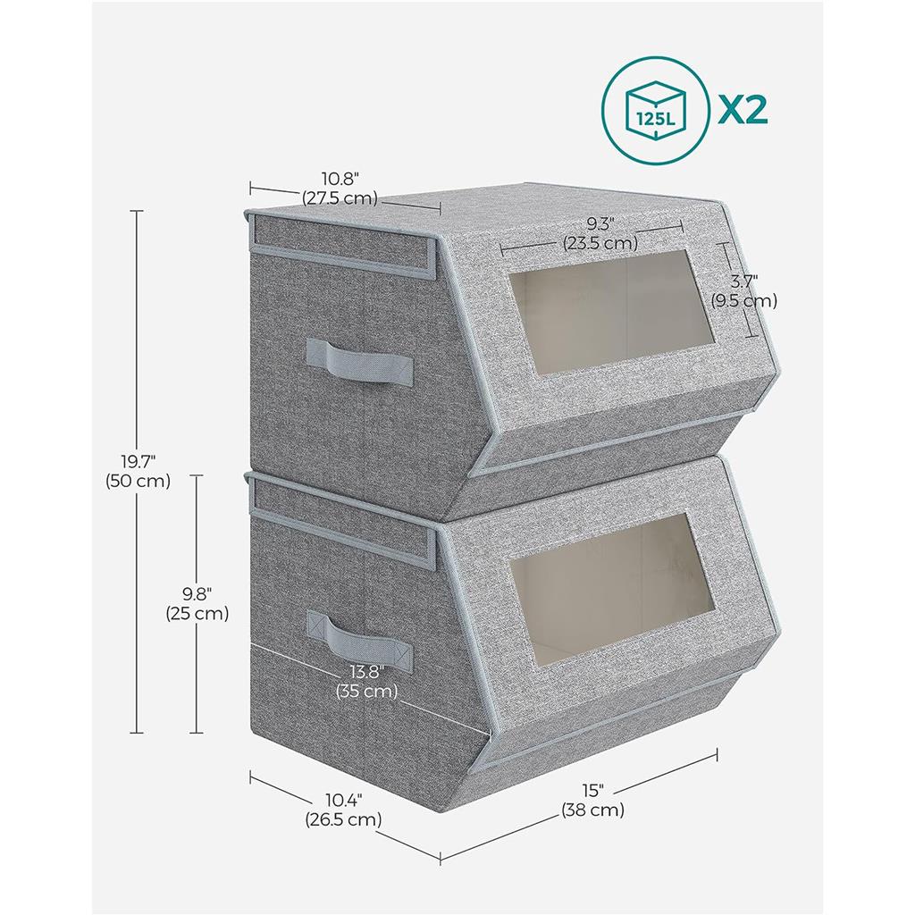 Stackable Storage Bins - Set of 2