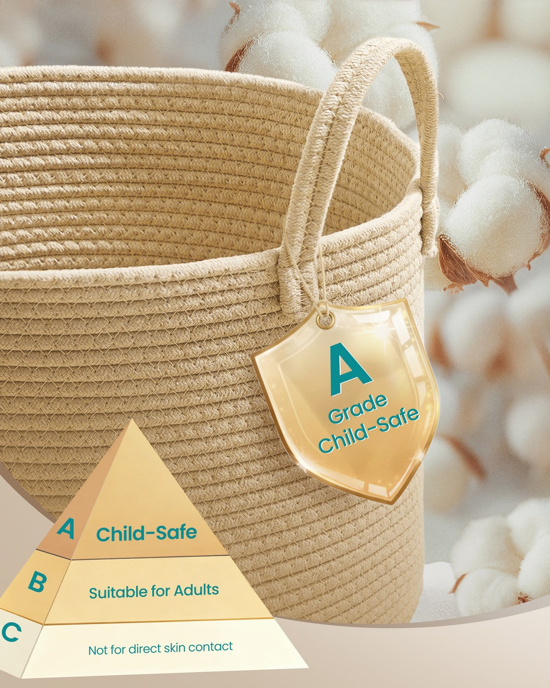 Cotton Rope Laundry Basket - 15 Gal - Soft Sides With Handles