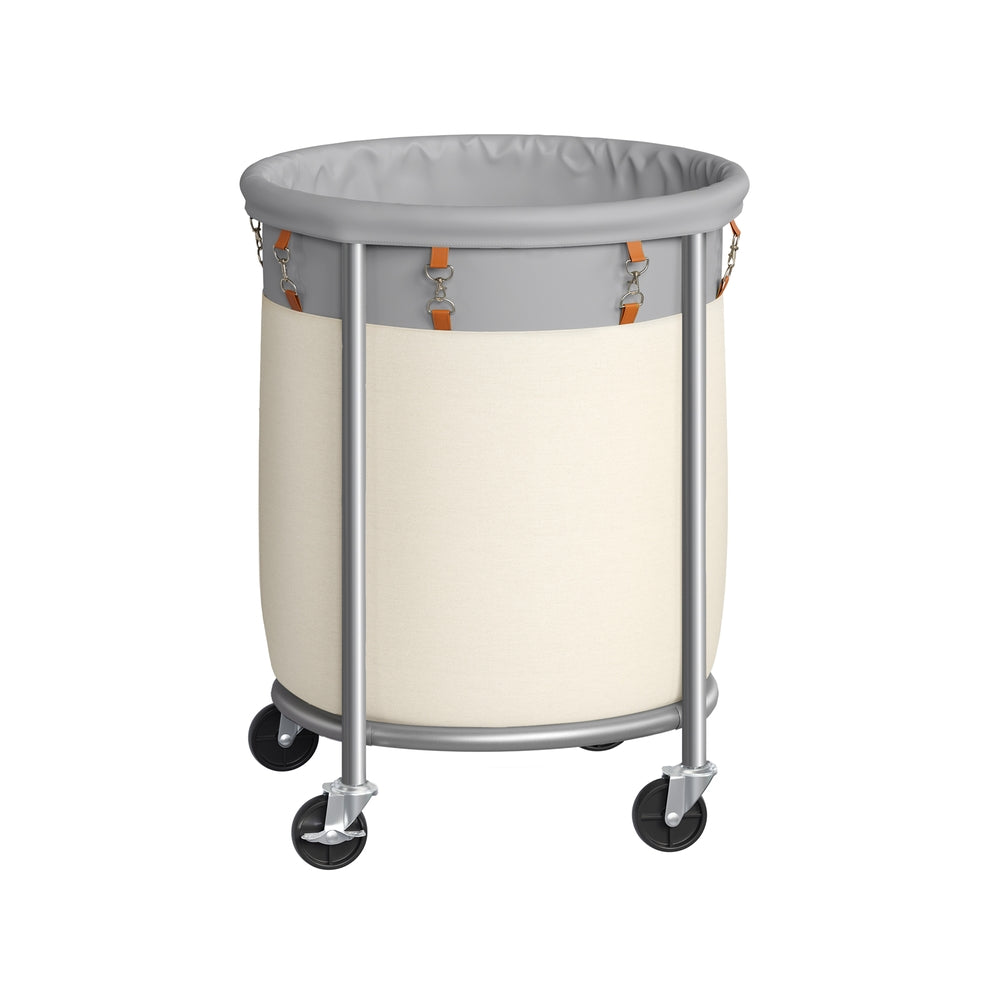 29-Gallon Round Laundry Basket - Dove Gray + White