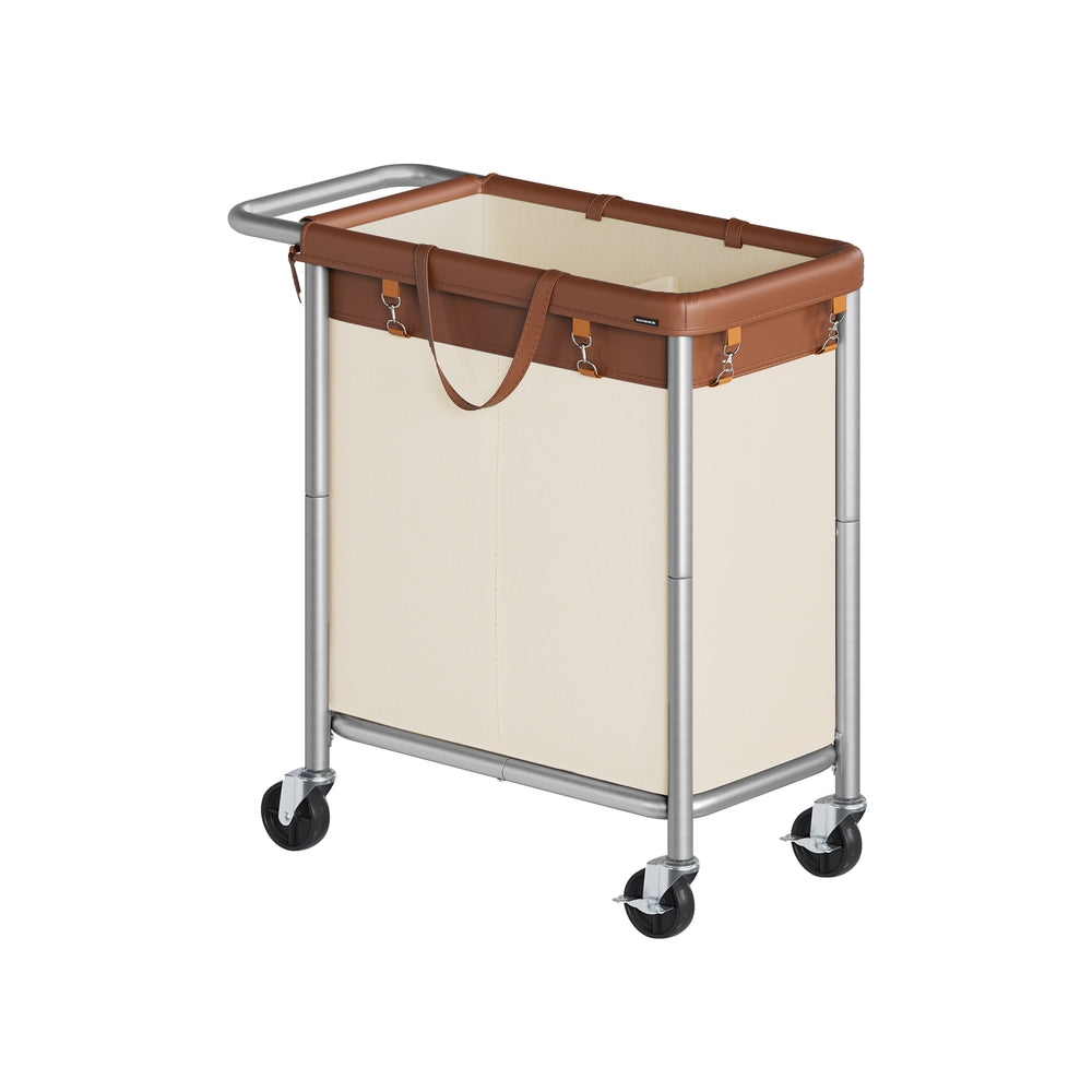 37-Gallon 2-Section Laundry Basket - Coffee Brown