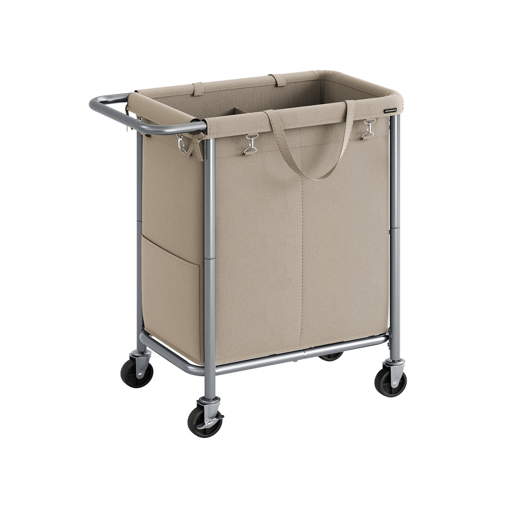 37-Gallon 2-Section Laundry Basket - Camel Brown